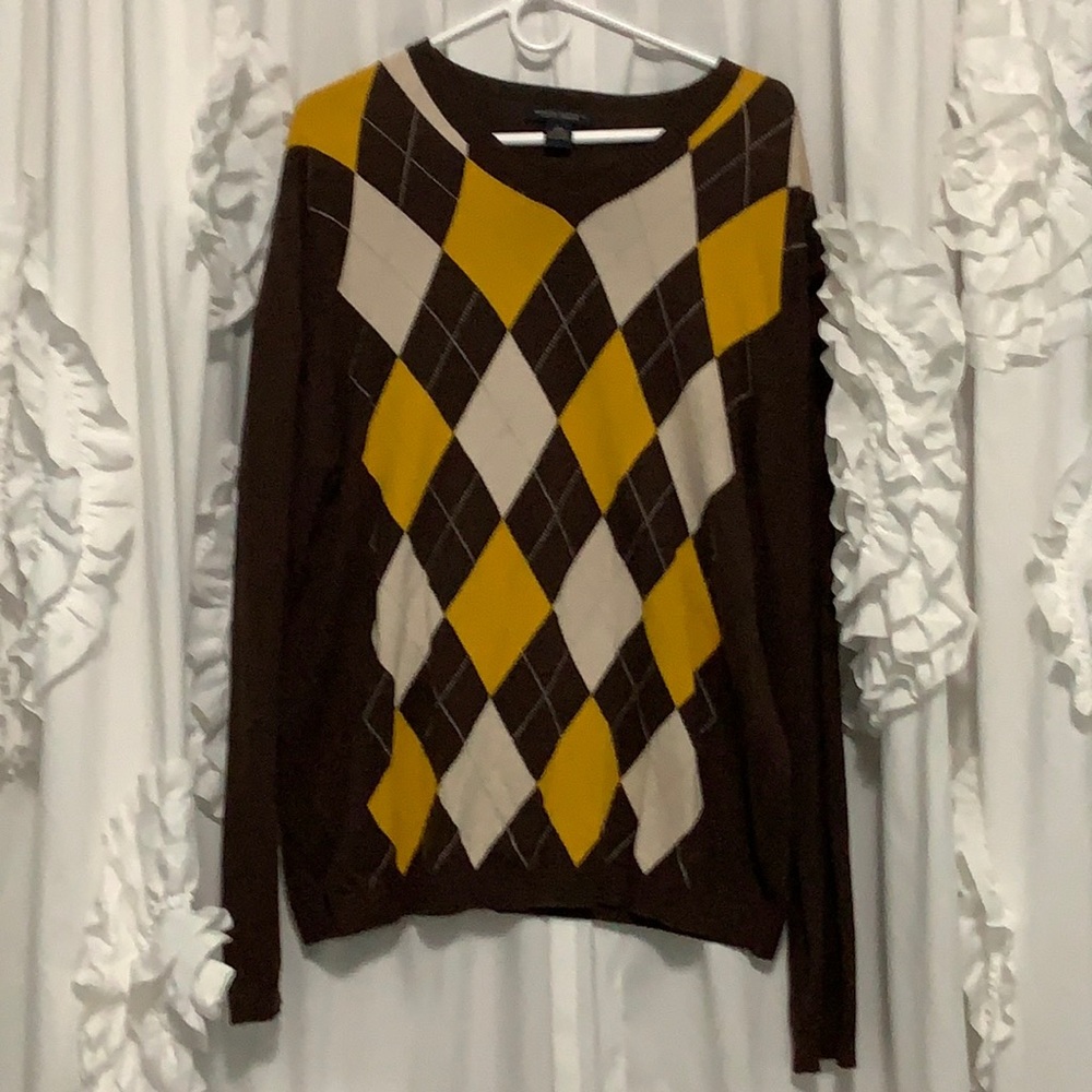 Banana Republic Argyle Cotton Cashmere Sweater